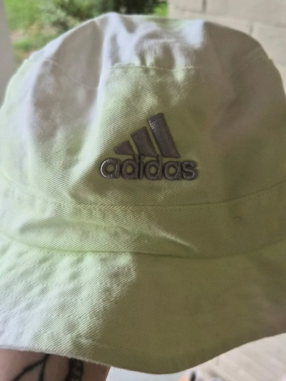 adidas Lime Green Bucket Hat with Silver Logo